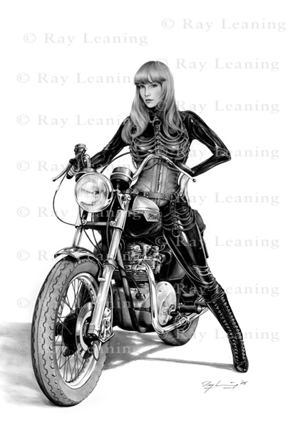 triumph, t140, bonneville, latex, corset,